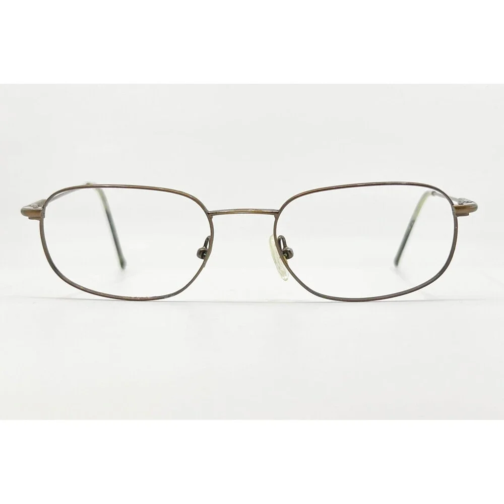 Safilo Elasta 7031 Eyeglasses Mens Brown Metal Oval Italy 47-19-140